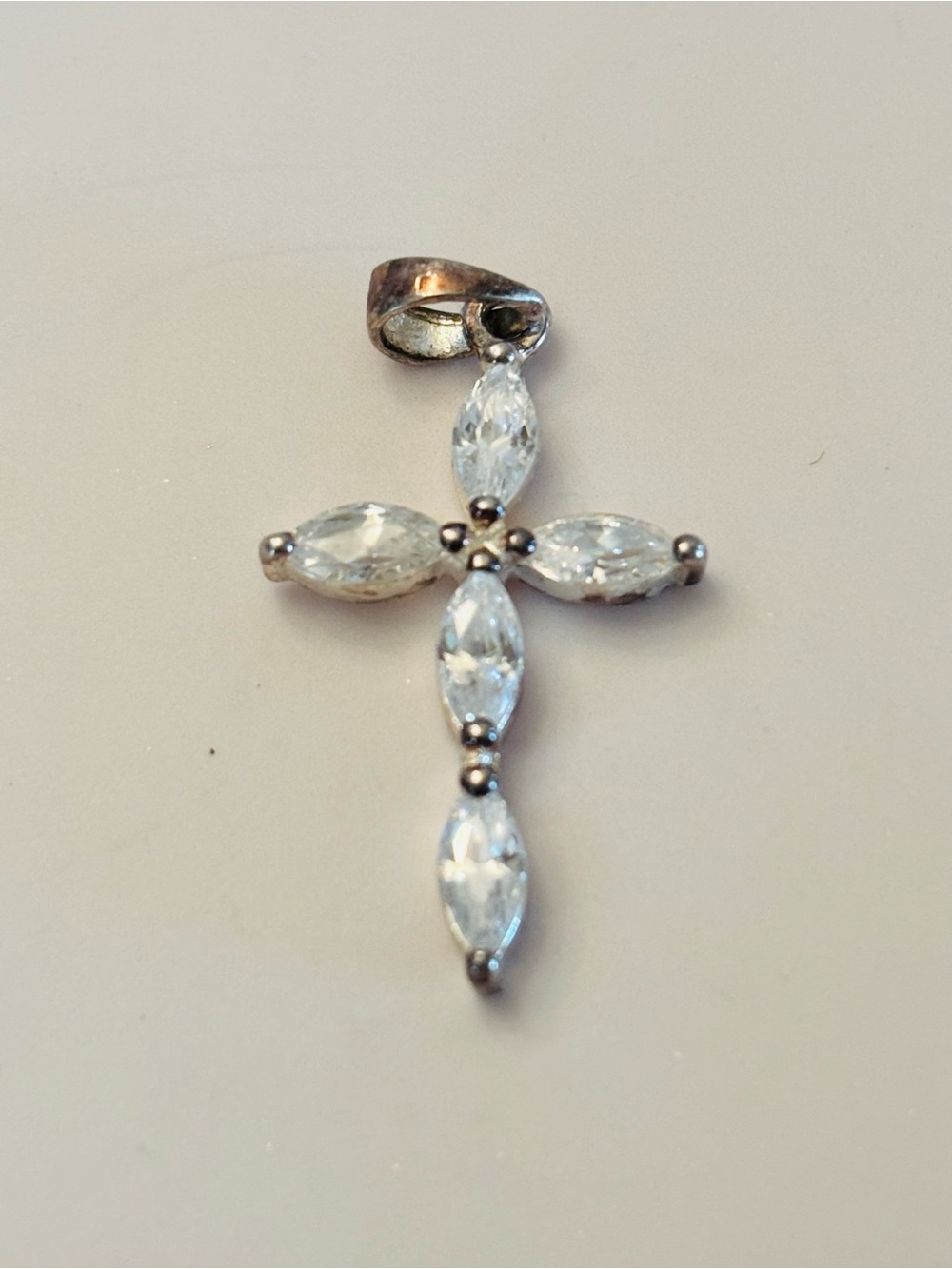 Swarovski Crystal in Sterling Silver Cross Pendant